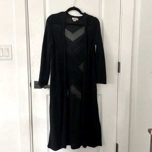 Long Black knit cardigan